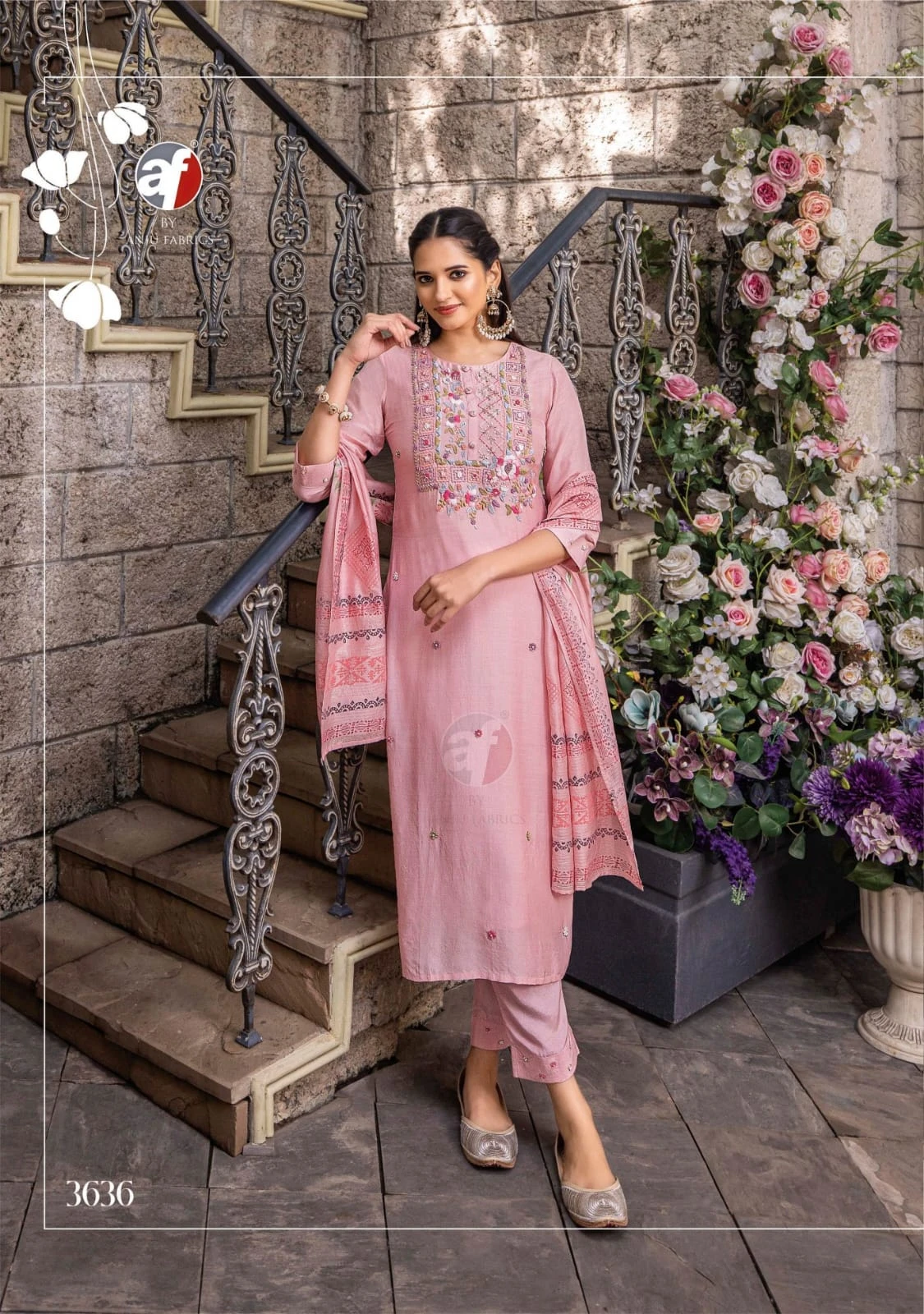 Anju Fabric Golden Meadows Vol 3 Pure Muslin Wholesale Fancy Readymade Salwar Suit Catalog — Wholesale Salwar Suits, Anju fabric wholesale from Surat - Gallery Image 5